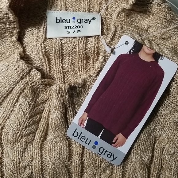 bleu gray Cable Knit Ladies Sweater Small - Picture 4 of 5